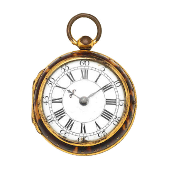 An English gilt and horn verge consular pocket watch Circa 1750