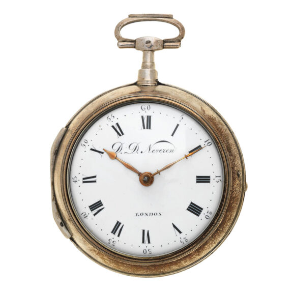 English silver key wind pair cased verge pocket watch Circa 1770