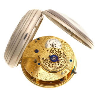 An English silver pocket watch with duplex escapement Circa 1855