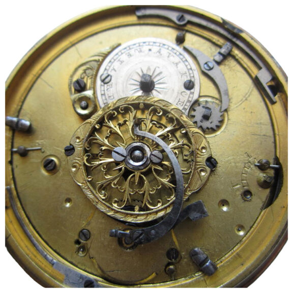 Swiss gold quarter repeater with erotic automaton Circa 1830 Swiss gold quarter repeater with erotic automaton Circa 1830