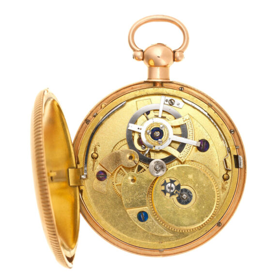 English gold duplex pocket watch in an open face case Circa 1807