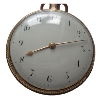 English gold duplex pocket watch in an open face case Circa 1807