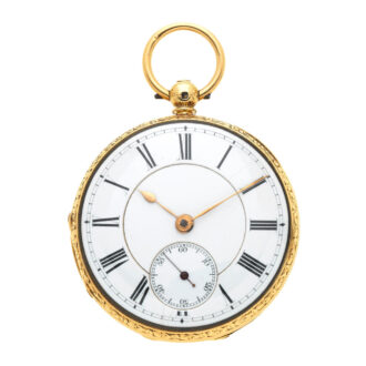 English gold lever pocket watch in an open face case Circa 1853