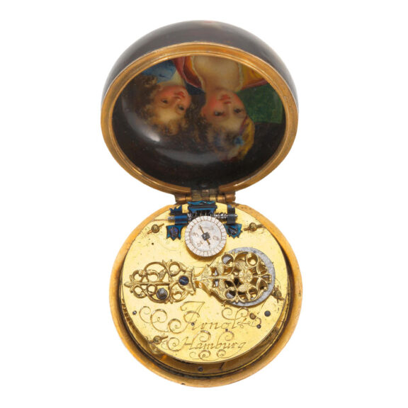 A German verge with concealed amorous scene Circa 1660-1670