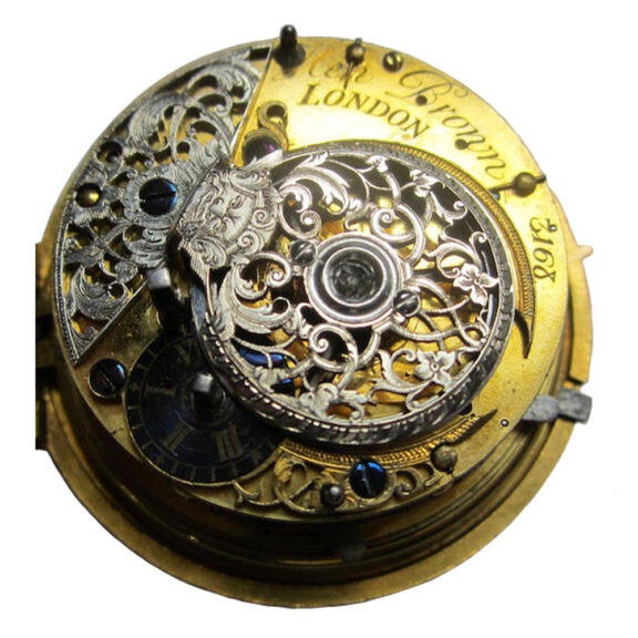 English gold repousse quarter repeater with pulse piece Circa 1730 English gold repousse quarter repeater with pulse piece Circa 1730