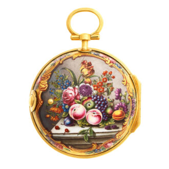 An English gold pocket watch with enamel decoration Circa 1770