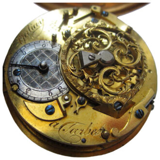 French gold repeating a toc verge with enamel portrait Circa 1790