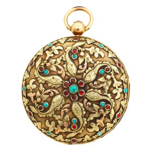 Swiss three colour gold and turquoise set verge Circa 1830