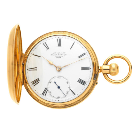 An English 18 carat gold lever in a half hunter case Circa 1873