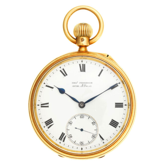 English gold lever pocket watch in an open face case Circa 1901