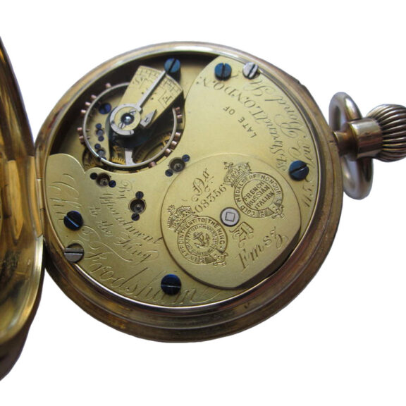 English gold lever pocket watch in an open face case Circa 1901 English gold lever pocket watch in an open face case Circa 1901