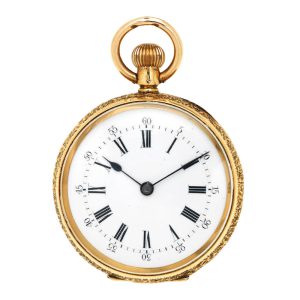 Swiss 18 carat gold open faced lever pocket watch Circa 1900