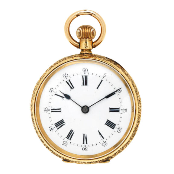 Swiss 18 carat gold open faced lever pocket watch Circa 1900