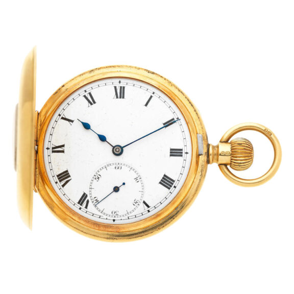 A Swiss gold lever pocket watch in half hunter case Circa 1920