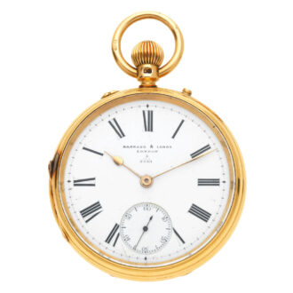 An English 18 carat gold open face lever pocket watch Circa 1876