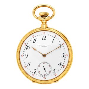 Swiss 18 carat gold open faced lever pocket watch Circa 1910