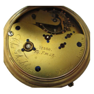 English 18 carat gold half hunter lever pocket watch Circa 1883