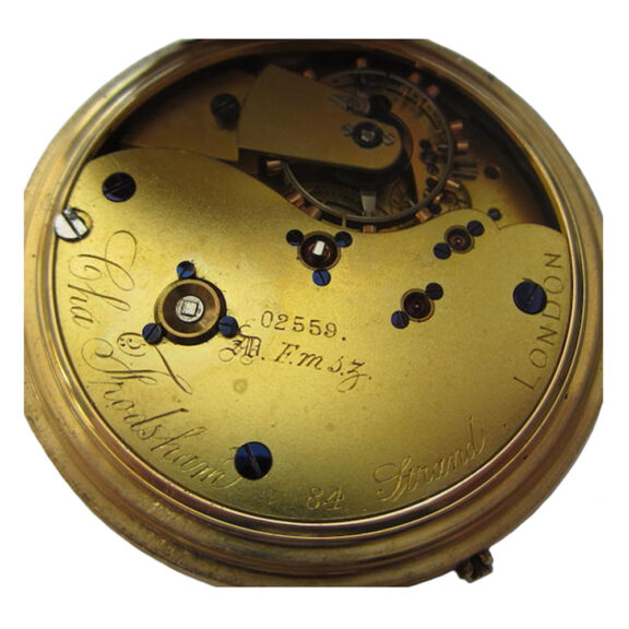 English 18 carat gold half hunter lever pocket watch Circa 1883 English 18 carat gold half hunter lever pocket watch Circa 1883