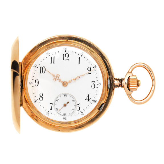 Swiss 14k gold hunting cased lever pocket watch Circa 1900