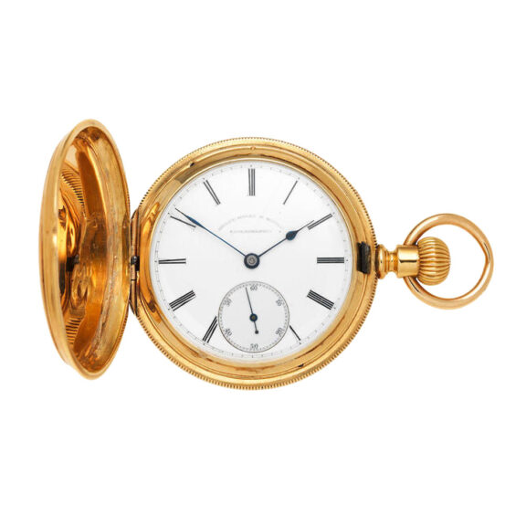 A Swiss 18 carat gold full hunter lever pocket watch Circa 1890