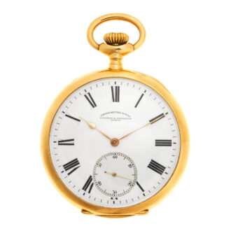 A Swiss 18 carat gold open face lever pocket watch Circa 1915