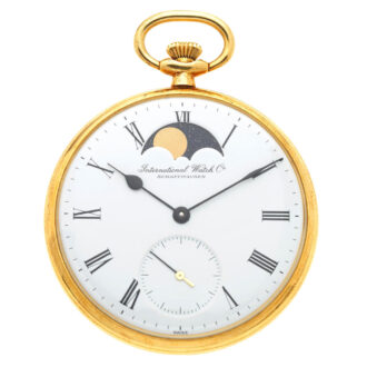 A Swiss 18 carat open face lever with moon phase Circa 1980