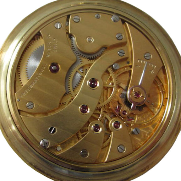 A Swiss 18 carat open face lever with moon phase Circa 1980 A Swiss 18 carat open face lever with moon phase Circa 1980