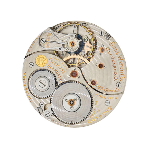 A fine American gilt Ball model railroad watch Circa 1920-1940 A fine American gilt Ball model railroad watch Circa 1920-1940