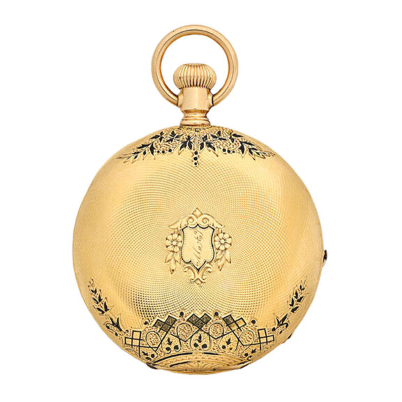 An American gold full hunter lever pocket watch Circa 1870-1875