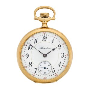 A fine American 14 carat gold open face pocket watch Circa 1907