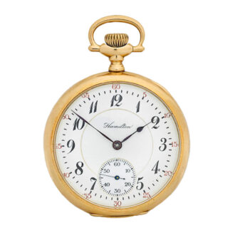 A fine American 14 carat gold open face pocket watch Circa 1907