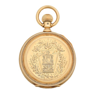 An American engraved gold full hunter pocket watch Circa 1887