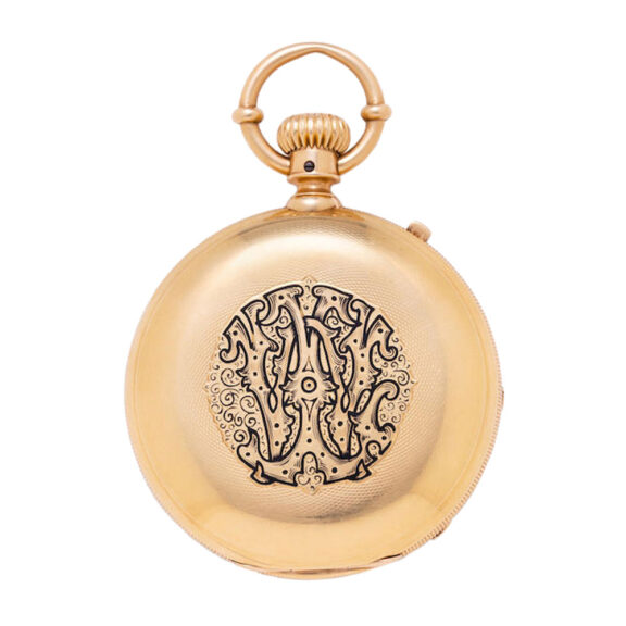 A rare American enameled gold full hunter Circa 1870-1874 A rare American enameled gold full hunter Circa 1870-1874