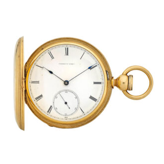 An American 18 carat gold full hunter pocket watch Circa 1870
