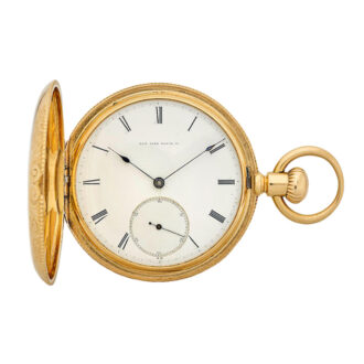 An American 18 carat gold full hunter pocket watch Circa 1870