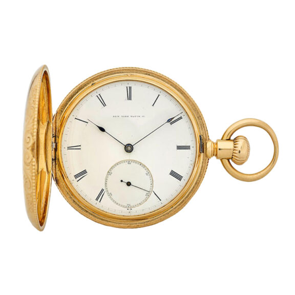 An American 18 carat gold full hunter pocket watch Circa 1870