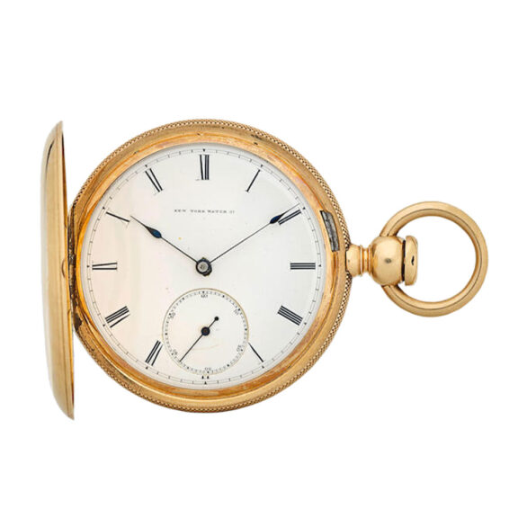 An American 18 carat gold full hunter pocket watch Circa 1870