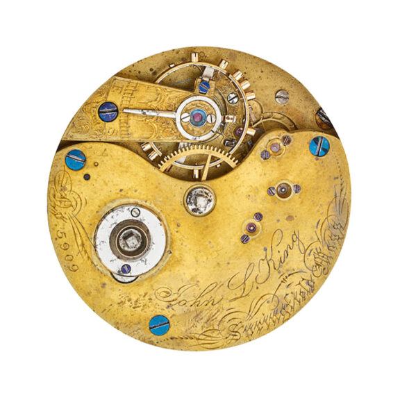 An American 18 carat gold full hunter pocket watch Circa 1870 An American 18 carat gold full hunter pocket watch Circa 1870