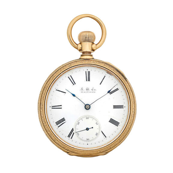 An American 14 carat gold open face lever pocket watch Circa 1872