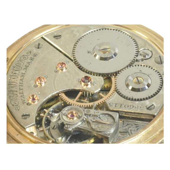 American gold open face pocket watch with fancy dial Circa 1888 American gold open face pocket watch with fancy dial Circa 1888