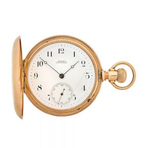 An American rose gold hunter cased lever pocket watch Circa 1872