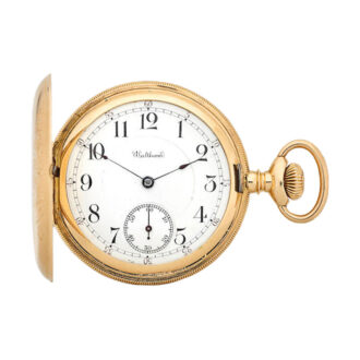 Fine American gold engraved full hunter pocket watch Circa 1899