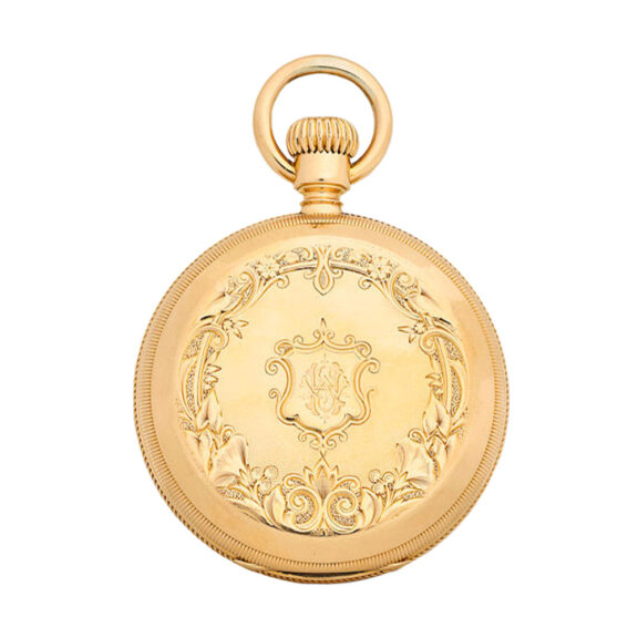 Fine American engraved 18 carat gold full hunter Circa 1872 Fine American engraved 18 carat gold full hunter Circa 1872