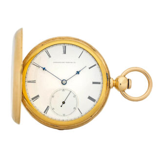 An American 18 carat gold full hunter pocket watch Circa 1862