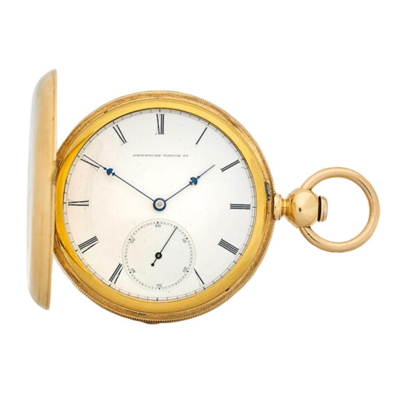 An American 18 carat gold full hunter pocket watch Circa 1862