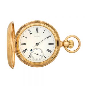 American 18 carat gold full hunter cased pocket watch Circa 1872