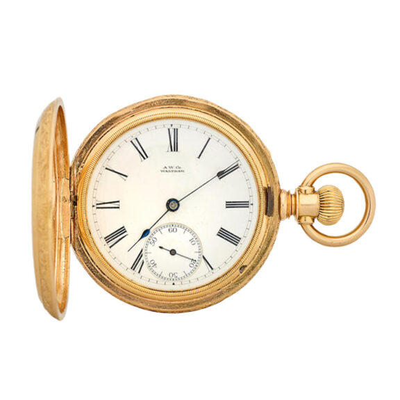 American 18 carat gold full hunter cased pocket watch Circa 1872