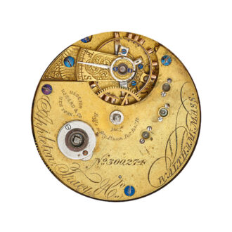An American 18 carat gold full hunter pocket watch Circa 1860