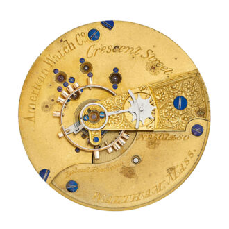 An American 18 carat gold full hunter pocket watch Circa 1870