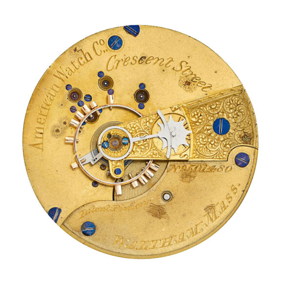 An American 18 carat gold full hunter pocket watch Circa 1870 An American 18 carat gold full hunter pocket watch Circa 1870